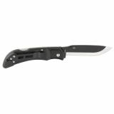 Razor Onyx, Folding Knife, Plain Edge, 3.5" Blade Length, Includes (3) Drop Point Blades, Matte Finish, Black Grivory Scales OX-10C