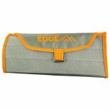 Vantex, 4-Piece Roll Pack Kit, Fixed Blade Knives, Gray & Orange Rubber Overmolded Handles, Includes (1) Drop Point, (1) Boning, (1) Caping, (1) Sharpener VNTX4-C