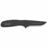 Razor VX2, Folding Knife, Plain Edge, 3" Blade Length, 7.3" Overall Length, 420J2 Stainless Steel, Includes (2) Standard Plain Edge and (1) Partially Serrated Blade, Black Oxide Finish, Black G10 Scales, Stainless Steel Frame/Blade Holder, Reversible Dee