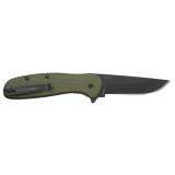 Razor VX2, Folding Knife, Plain Edge, 3" Blade Length, 7.3" Overall Length, 420J2 Stainless Steel, Includes (2) Standard Plain Edge and (1) Partially Serrated Blade, Black Oxide Finish, Brown Burlap Micarta Scales, Stainless Steel Frame/Blade Holder, Rev