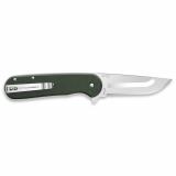 Razor VX3, Folding Knife, Plain Edge, 3" Blade Length, 7.4" Overall Length, 420J2 Stainless Steel, Includes (3) Standard Plain Edge and (1) Partially Serrated Blade, Green Micarta Scales, Ball Bearing System, Stainless Steel Frame/Blade Holder, Reversibl