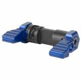 Ambidextrous 90-Degree Safety Selector, Blue Anodized Finish, Levers are Machined from 6061-T6 Billet Aluminum, Central Core is Machined from Carbon Steel SAFE90-BLUE