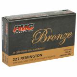 PMC Bronze Line .223 Rem | 55 Grain Full Metal Jacket Boattail Box of 20 Rounds