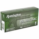 Remington Subsonic, 300 Blackout, 220 Grain, Open Tip Flat Base, 20 Round Box 28430
