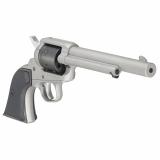 Wrangler, Single Action Only, Revolver, 22LR, 6.5" Barrel, Aluminum Alloy, Cerakote Finish, Silver, Checkered Synthetic Grips, Integral Notch Rear Sight/Blade Front Sight, Transfer Bar Safety, 6 Rounds 2037 NOT AVAILABLE FOR TRANSFER IN MN