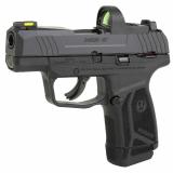 MAX-9, Striker Fired, Semi-automatic, Polymer Frame Pistol, Sub-Compact, 9MM, 3.20" Barrel, Black Oxide Finish, Front TFO Night Sight, Optics Ready, Thumb Safety, 12 Rounds, 2 Magazines, (1)-12 Rounds and (1)-10 Rounds, Includes Ruger ReadyDot Micro Refl