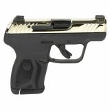 LCP MAX, Talo Edition, Double Action Only, Semi-automatic, Polymer Frame Pistol, Compact, 380ACP, 2.8" Barrel, PVD Finish, Champagne, Black Polymer Frame, Tritium Front Sight with White Outline, Drift Adjustable Rear Sight, 10 Rounds, 1 Magazine 13742