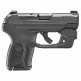 LCP MAX, Double Action Only, Semi-automatic, Polymer Frame Pistol, Compact, 380ACP, 2.8" Barrel, Black Oxide Finish, Black, Tritium Front Sight with White Outline and Drift Adjustable Rear Sight, Viridian E Series Green Laser, Integrated Trigger Safety,
