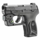 LCP MAX, Double Action Only, Semi-automatic, Polymer Frame Pistol, Compact, 380ACP, 2.8" Barrel, Black Oxide Finish, Black, Tritium Front Sight with White Outline and Drift Adjustable Rear Sight, Viridian E Series Green Laser, Integrated Trigger Safety,