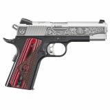 SR1911, Red Barn Street Edition, Semi-automatic, Metal Frame Pistol, 45 ACP, 4.25" Barrel, Aluminum Frame, Anodized Frame and Low-Glare Stainless Slide, Black Frame with Engraved Silver Slide, Red/Black/Gray G10 Grips, Drift Adjustable Novak 3 Dot Sights