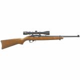 10/22 Carbine| Semi-automatic Rifle, 22LR, 18.5" Barrel, Satin Black Finish, Hardwood Stock, Viridian EON 3-9x40 Scope and Ruger Case, 10Rd Rotary Magazine 31159
