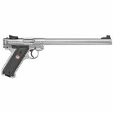 Mark IV Target, Semi-automatic, 22LR, 10" Bull Barrel, Steel Frame, Stainless Finish, Checkered Synthetic Grips, 10Rd, Adjustable Rear Sight 40174