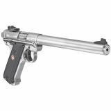 Mark IV Target, Semi-automatic, 22LR, 10" Bull Barrel, Steel Frame, Stainless Finish, Checkered Synthetic Grips, 10Rd, Adjustable Rear Sight 40174