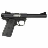 Mark IV 22/45, Single Action, Semi-automatic, Polymer Frame Pistol, Full Size, 22LR, 5.5" Barrel, Bull Barrel, Blued Finish, Checkered Synthetic Grips, Adjustable Rear Sight, 10 Rounds, 2 Magazines, CA Compliant 40187