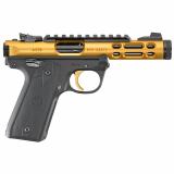 Mark IV 22/45 Lite| 22LR, 4.4" Threaded Barrel, Polymer Frame, Gold Anodized Finish, Checkered Grips, Two 10Rd Magazines, Adjustable Rear Sight 43926