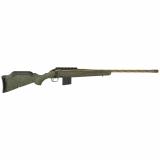 American Generation II, Predator, Bolt Action Rifle, 6MM ARC, 22" Spiral Fluted Barrel, 1:7.7 Twist, Threaded 5/8"-24, Muzzle Brake, Cerakote Finish, Burnt Bronze, Green Splatter Synthetic Stock, Manual Safety, Picatinny Rail, 10 Rounds, 1 Magazine 46941