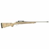 Hawkeye, FTW Hunter, Bolt Action Rifle, 308 Winchester, 22" Cold Hammer Forged Barrel, Threaded 5/8x24, Ruger Muzzle Brake System, Matte Stainless Finish, Silver, LC6 Trigger, 20 MOA Picatinny Rail, Pro Series HS Precision Tan/Black Synthetic Speckled St