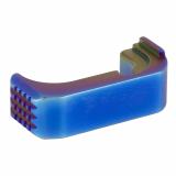 Premium Mag Release, For Glock 43X/48, Steel, PVD Peacock/Rainbow, Right Hand Only G43X-PRM-PBF-RH