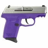 CPX-2 Gen 3, Double Action Only, Semi-automatic, Polymer Frame Pistol, Compact, 9MM, 3.1" Barrel, Matte Finish, Natural Stainless Slide, Purple Frame, Ambidextrous Safety, 3 Dot Sights, 10 Rounds, 2 Magazine CPX-2TTPUG3
