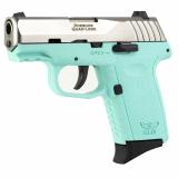 CPX-2 Gen 3, Double Action Only, Semi-automatic, Polymer Frame Pistol, Compact, 9MM, 3.1" Barrel, Matte Finish, Natural Stainless Slide, SCCY Blue Frame, Ambidextrous Safety, 3 Dot Sights, 10 Rounds, 2 Magazine CPX-2TTSBG3