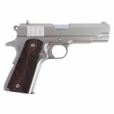 1911 Tank Commander, Single Action Only, Semi-automatic, Metal Frame Pistol, Commander, 45 ACP, 4.25" Barrel, Nickel Finish, Turkish Walnut Grips, Fixed Sights, 7 Rounds, 2 Magazines 10100115