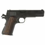 1911A1, US Army, Single Action Only, Semi-automatic, Metal Frame Pistol, Full Size, 45ACP, 5" Barrel, Carbon Steel Frame, Manganese Phosphate Finish, Black, Checkered Wood Grips, Iron Sights, 7 Rounds, 2 Magazines 10100539