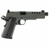 1911 Night Stalker SF, Single Action Only, Semi-automatic, Metal Frame Pistol, 45 ACP, 5.55" Threaded Barrel, Threaded .578x24 TPI, Cerakote Finish, Gray, Light Rail, Black Rear/ Tritium Orange Dot Front, 8 Rounds, 2 Magazines, Optic Ready 10100556