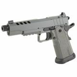 1911 B9R Night Stalker DS, Single Action Only, Semi-automatic, Metal Frame Pistol, 9MM, 5.55" Threaded Barrel, Cerakote Finish, Gray, Light Rail, Optic Cut, Manual Safety, Black Rear/ Tritium Orange Dot Front, 17 Rounds, 2 Magazines 12500006