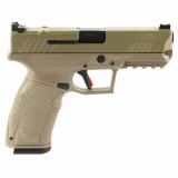 PX-9 Gen 3 Duty, Striker Fired, Semi-automatic, Polymer Frame Pistol, Compact, 9MM, 4.11" Barrel, Cerakote Finish, Flat Dark Earth, Trigger Safety, Fiber Optic Front Sight, Optic Ready, 10 Rounds, 2 Magazines, Interchangeable Back Straps and Side Panels,