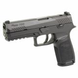 P320, Full Size, Striker Fired, Semi-automatic, Polymer Frame Pistol, Compact, 9MM, 4.7" Barrel, Nitron Finish, Black, Optics Ready Slide, Siglite Night Sights, 10 Rounds, 2 Magazines 320F-9-BSSP-10