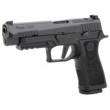 P320XF, Striker Fired, Semi-automatic, Polymer Frame Pistol, Full Size, 9MM, 4.7" Barrel, Polymer Frame, Nitron Finish, Black, XSeries Flat Trigger, XRAY3 Night Sights w/R2 Base Plate. 17 Rounds, 2 Magazines 320XF-9-BXR3P-R2