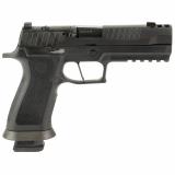 P320 Max, Striker Fired, Semi-automatic, Striker Fired, Polymer Frame Pistol, Full Size, 9MM, 3.9" Two Port Slide Integrated Expansion Chamber, DLC Finish, Black, Flat Blade Trigger, Springer Precision Magazine Catch, XRay Day/Night Sights, Optics Ready,