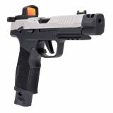 P322 Comp, Semi-automatic, Single Action Only, Compact, 22 LR, 4" Barrel, Compensator, Clear Anodized Finish, Silver Frame, Black Frame, ROMEO Zero Red Dot, Fiber Optics Sights, Manual Safety, 2 Magazines, (1)-20 Round and (1)-25 Round 322C-T-COMP-RXZE