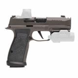 P365 AXG Legion, Striker Fired, Semi-automatic, Metal Framed Pistol, Sub-Compact, 9MM, 3.1" Barrel, Cerakote Finish, LEGION Gray, Hogue Custom G10 Grips, X-RAY3 Day/Night Sights, Optic Ready, Compensator, 10 Round, 3 Magazines 365AXGCA-9-LEGION-10