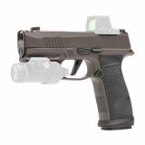 P365 AXG Legion, Striker Fired, Semi-automatic, Metal Framed Pistol, Sub-Compact, 9MM, 3.1" Barrel, Cerakote Finish, LEGION Gray, Hogue Custom G10 Grips, X-RAY3 Day/Night Sights, Optic Ready, Compensator, 10 Round, 3 Magazines 365AXGCA-9-LEGION-10