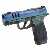 P365, XMacro, Striker Fired, Semi-automatic, Polymer Framed Pistol, Sub-Compact, 9MM, 3.1" Barrel, Cerakote Finish, Galactic June Bug, XRAY3 Day/Night Sights, Optic Ready, 17 Rounds, 2 Magazines 365XCA-9-COMP