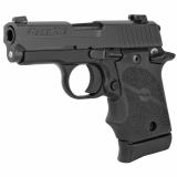 P938 Rubber Grips |9mm 3" Barrel, Nitron Finish, Sig Night Sights, Ambi, SAO, 7-Round Magazine