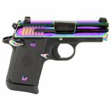 P938, Semi-automatic, Single Action Only, Sub-Compact, 9MM, 3" Barrel, Night Sights, PVD Finish, Rainbow Slide, Black Frame, 1 Magazine, 7 Rounds 938-9-RBT2-AMBI