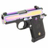 P938, Semi-automatic, Single Action Only, Sub-Compact, 9MM, 3" Barrel, Night Sights, PVD Finish, Rainbow Slide, Black Frame, 1 Magazine, 7 Rounds 938-9-RBT2-AMBI