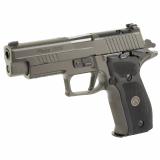 P226 Legion SAO, Semi-Automatic Pistol, With Romeo1, Single Action Only, Full Size, 9MM, 4.4" Barrel, Alloy Frame, Stainless Steel Slide, Legion Gray PVD Finish, Checkered G10 Grips, Electro-Optics X-RAY3 High Visibility Day/Night Sights, 15Rd, SRT Trigg