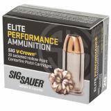 Elite Performance V-Crown .45 ACP 185 Grain Jacketed Hollow Point 995 FPS Box of 20 Rounds