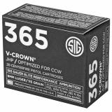 Elite Performance V-Crown 365 |9MM, 115 Grain, Jacketed Hollow Point, Designed for Short Barrel Pistols, Low Recoil, 20 Round Box E9MMA1-365-20