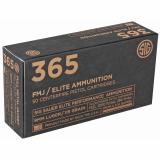 Elite Performance Ball 365 FMJ |9MM, 115 Grain, Full Metal Jacket, Designed for Short Barrel Pistols, Reduces Felt Recoil, 50 Round Box