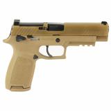 P320F M17, Striker Fired, Semi-automatic, Polymer Frame Pistol, Full Size, 9MM, 4.7" Barrel, PVD Finish, Coyote Tan, SIGLITE Night Sights, Manual Thumb Safety, 10 Rounds, Optics Ready, 3 Magazines M17-9-CSS-MS-10