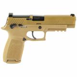 P320F M17, Striker Fired, Semi-automatic, Polymer Frame, Full Size, 9MM, 4.7" Barrel, PVD Finish, Coyote Tan, SIGLITE Night Sights, Manual Thumb Safety, Optics Ready, 3 Magazines, (1) 17-Round and (2) 21-Round M17-9-CSS-MS