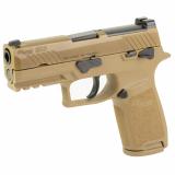 P320 Carry M18, Striker Fired, Semi-automatic, Polymer Frame Pistol, Compact, 9MM, 3.9" Barrel, PVD Finish, Coyote, SIGLITE Night Sights, Manual Safety, Optics Ready, 3 Magazines, 10 Rounds M18-9-CSS-MS-10