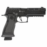 P320 Spectre Comp Blackout |9mm, 4.6" Barrel, XRay3 Night Sights, Optics Ready, Laser Engraved Blackout Cerakote Tungsten XSeries Grip Module, Threaded Barrel w/ Compensator, X-Series Flat Trigger, Magwell, 21 Rounds, 2 Magazines P320V004