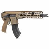 MCX SPEAR-LT, Semi-automatic Pistol, 7.69X39, 11.5" Barrel, Anodized Finish, Coyote, Flat Blade Match Trigger, 10" Lightweight Ergonomic M-LOK Handguard, Ambidextrous Controls, 28 Rounds, 1 Magazine, No Brace
