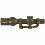 TANGO6T, Rifle Scope, 1-6X24mm, First Focal Plane DWLR-556 Reticle, .2 MRAD, 30mm Main Body Tube, Matte Finish, Flat Dark Earth, Includes 1.535" ALPHA4 Titanium Mount, Removable Throw Lever and Lay Flat  Flip Back Lens Covers, US Military Over Run Units