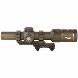 Tango MSR, Rifle Scope, 1-8X24, BDC8 Illuminated Reticle, Second Focal Plane, 30mm Main Body Tube, Matte Finish, Coyote Brwon, Includes Alpha MSR Mount and Flip Back Covers SOTM81200